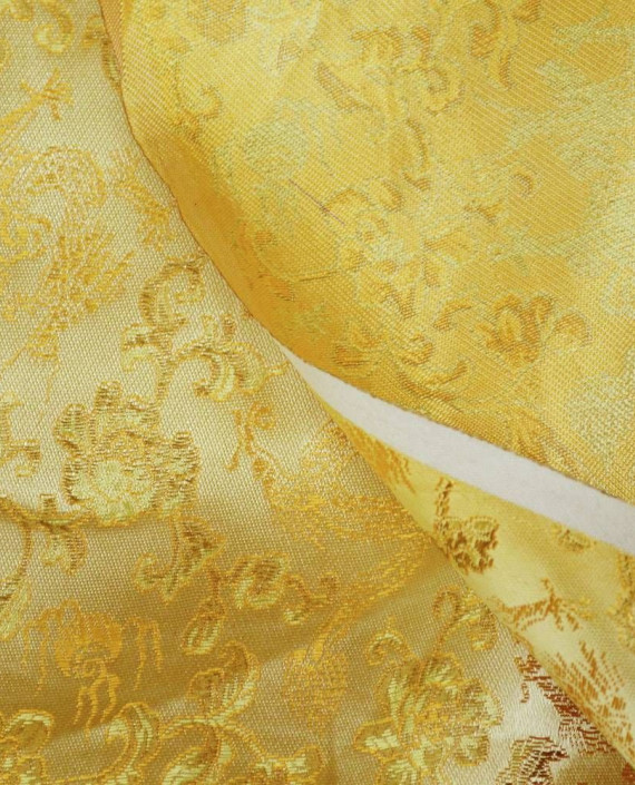 Ткань Китайский Шелк 0139 цвет желтый цветочный картинка 1