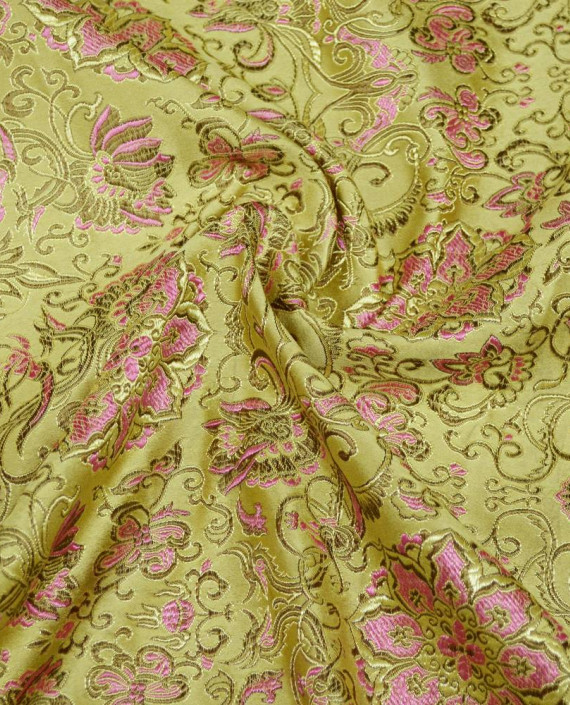 Ткань Китайский Шелк 0143 цвет желтый цветочный картинка