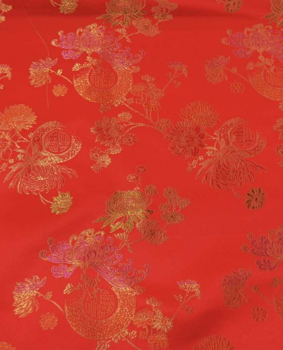 Китайский Шелк 0152 цвет красный цветочный картинка