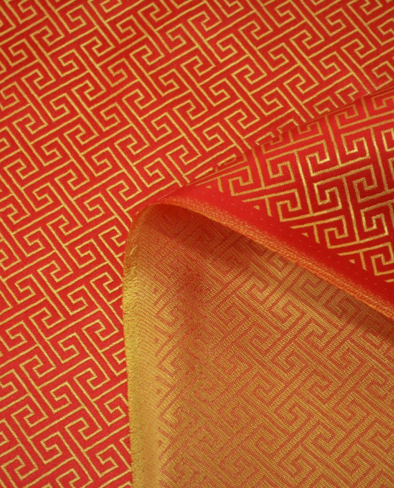 Китайский Шелк 0160 цвет красный геометрический картинка 2