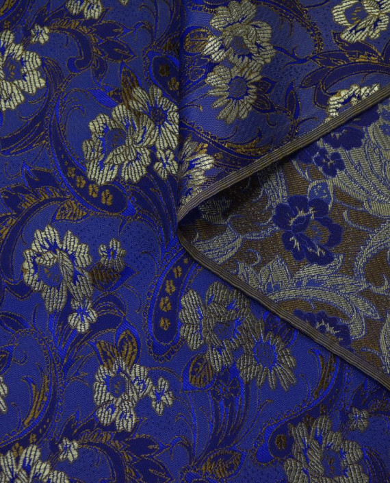 Китайский Шелк 0185 цвет синий цветочный картинка 2