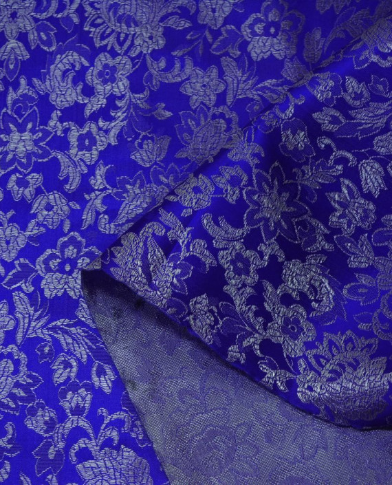 Китайский Шелк 0189 цвет синий цветочный картинка 2