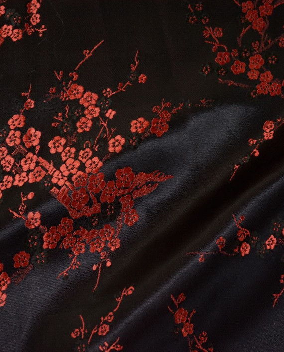 Китайский Шелк 0195 цвет черный цветочный картинка
