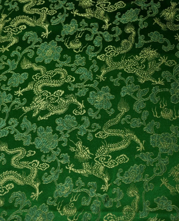Китайский Шелк 0205 цвет зеленый цветочный картинка