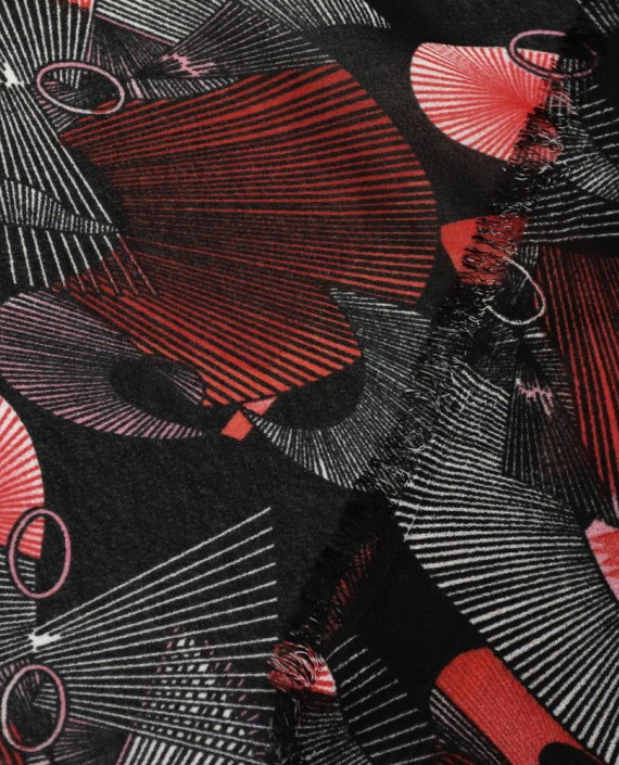 Ткань Креп-шифон Принт 0071 цвет черный абстрактный картинка 2