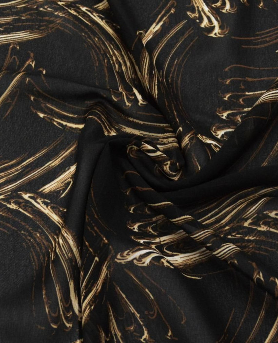 Ткань Креп-шифон Принт 0072 цвет черный абстрактный картинка