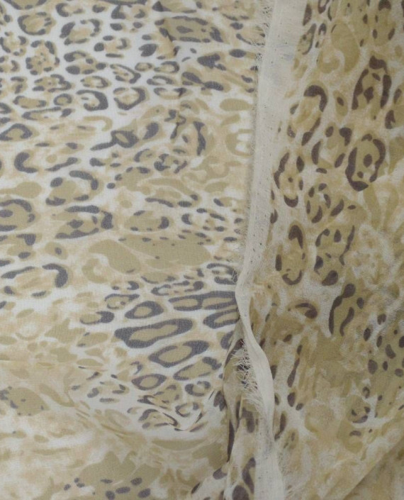 Ткань Креп Шифон Принт 0081 цвет бежевый леопардовый картинка 2
