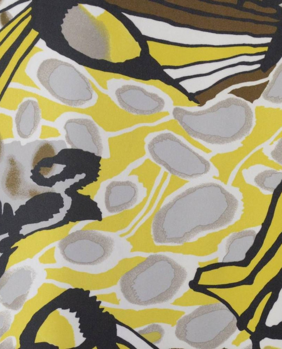 Ткань Креп Шифон Принт 0084 цвет желтый абстрактный картинка