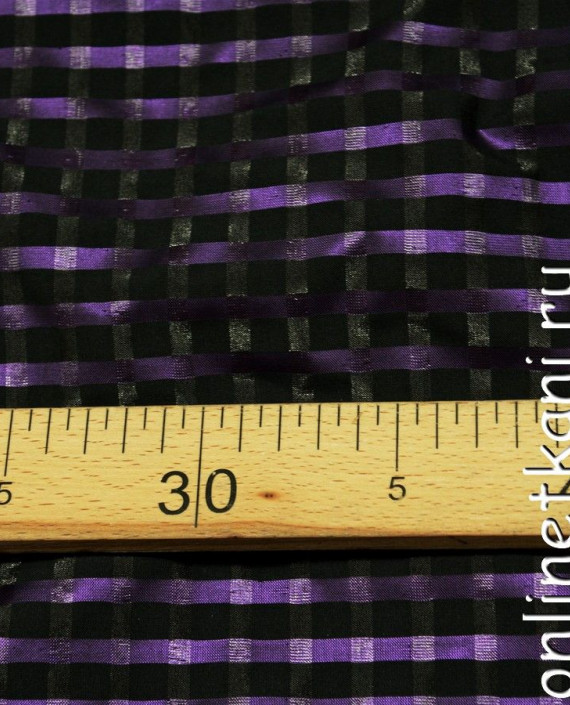 Ткань Курточная 137 цвет фиолетовый в клетку картинка 2