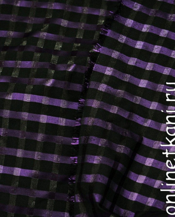 Ткань Курточная 137 цвет фиолетовый в клетку картинка 1