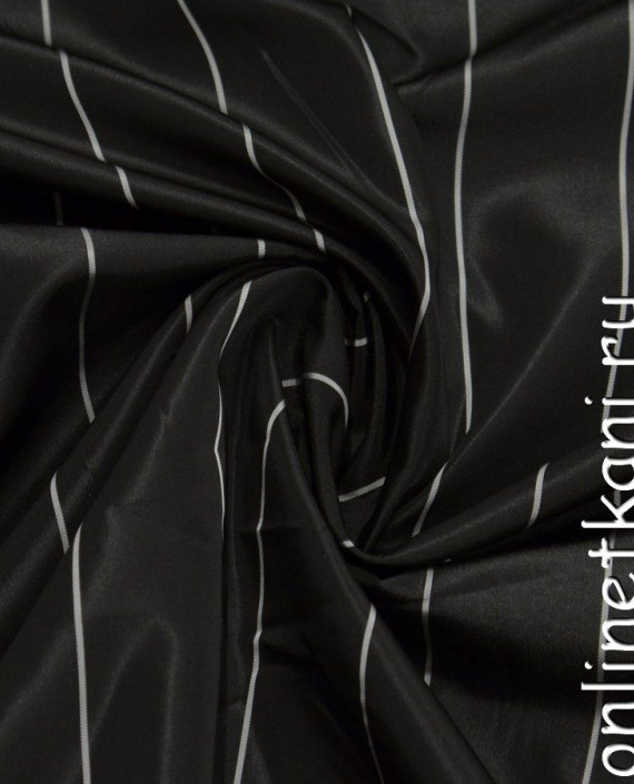 Ткань Курточная 210 цвет черный в полоску картинка