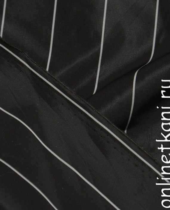 Ткань Курточная 210 цвет черный в полоску картинка 1