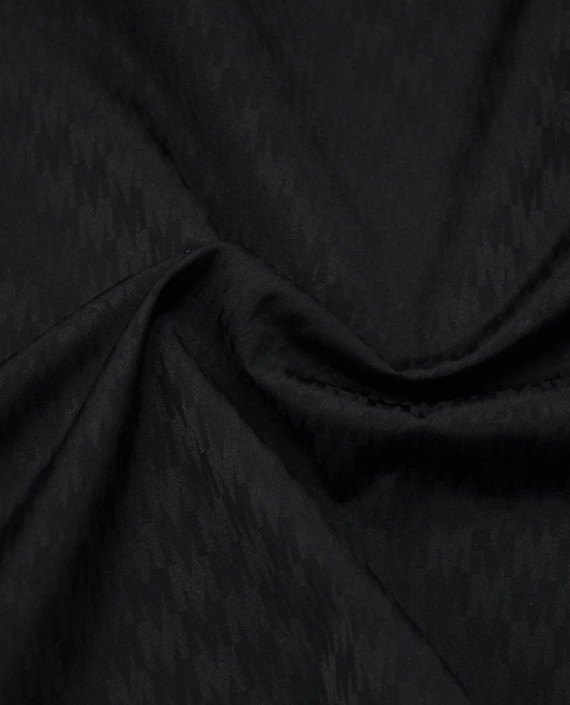 Ткань Курточная 318 цвет черный геометрический картинка