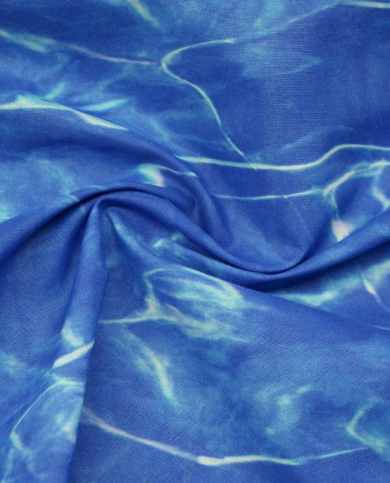 Последний отрез-3м Ткань Курточная 1343 цвет голубой абстрактный картинка