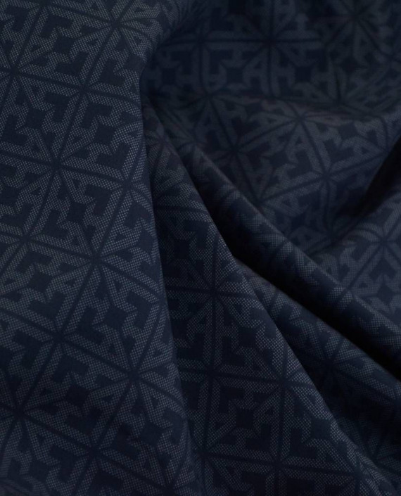 Ткань Курточная 503 цвет синий геометрический картинка