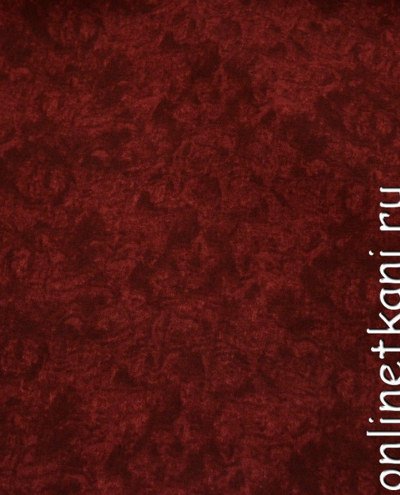 Ткань Лен 0283 цвет бордовый абстрактный картинка
