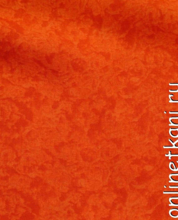 Ткань Лен 0295 цвет оранжевый абстрактный картинка