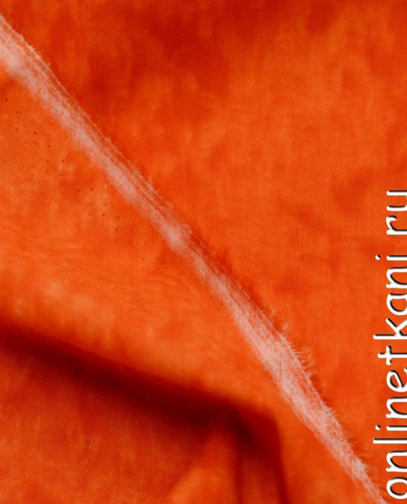 Ткань Лен 0295 цвет оранжевый абстрактный картинка 1