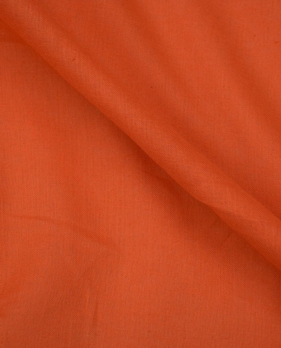Ткань Лен Рубашечный 0463 цвет оранжевый картинка 2