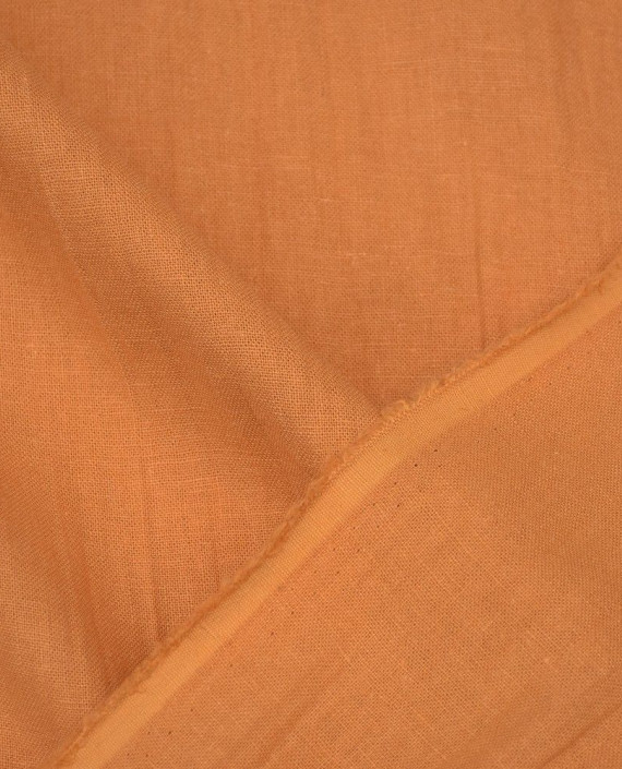 Ткань Лен Костюмный 0508 цвет оранжевый картинка 1