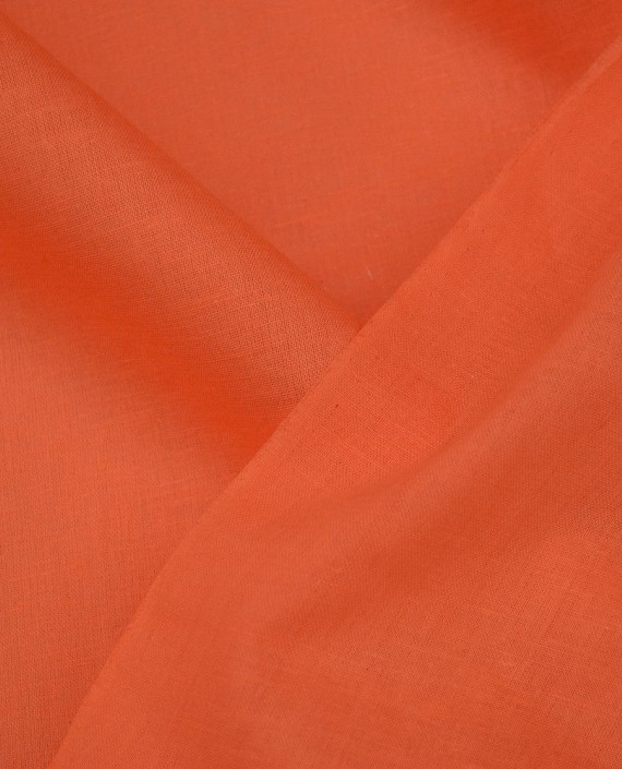 Ткань Лен Рубашечный "Апельсин" 0514 цвет оранжевый картинка 2