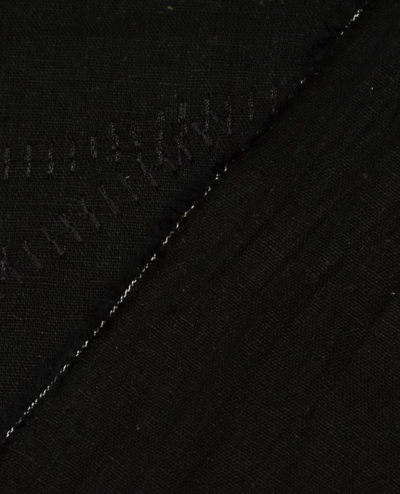 Ткань Лен Рубашечный 0583 цвет черный абстрактный картинка 1