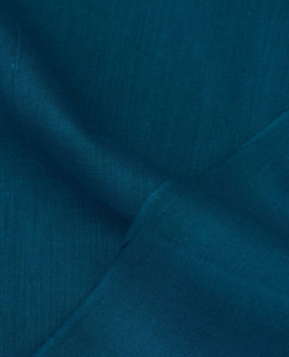 Ткань Лен Рубашечный 0589 цвет бирюзовый картинка 2