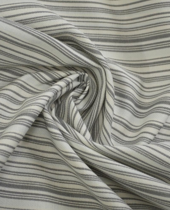 Ткань Лен Костюмный 0652 цвет серый в полоску картинка