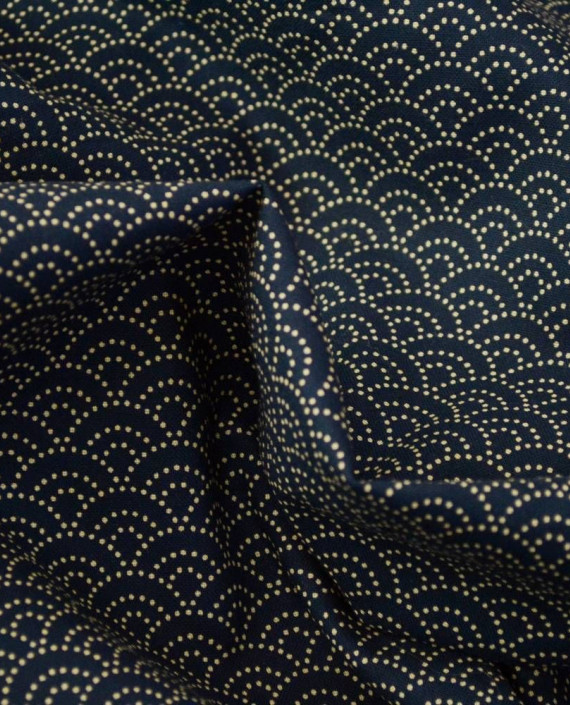 Ткань Лен Костюмный 0675 цвет черный геометрический картинка