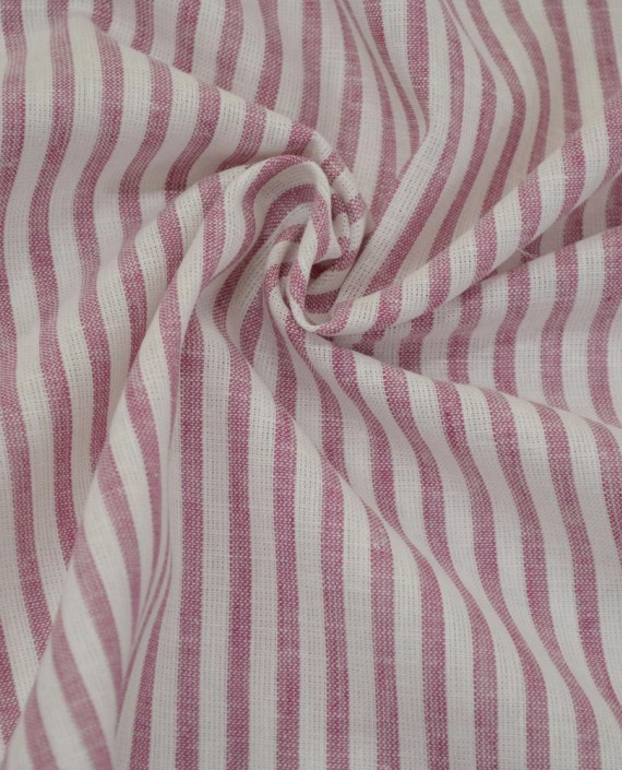 Ткань Лен Рубашечный 0721 цвет розовый полоска картинка