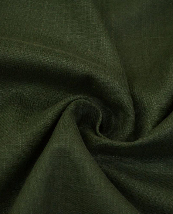 Ткань Лен Рубашечный 0735 цвет зеленый картинка