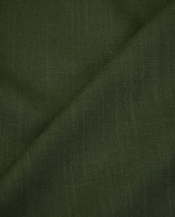Ткань Лен Рубашечный 0735 цвет зеленый картинка 1