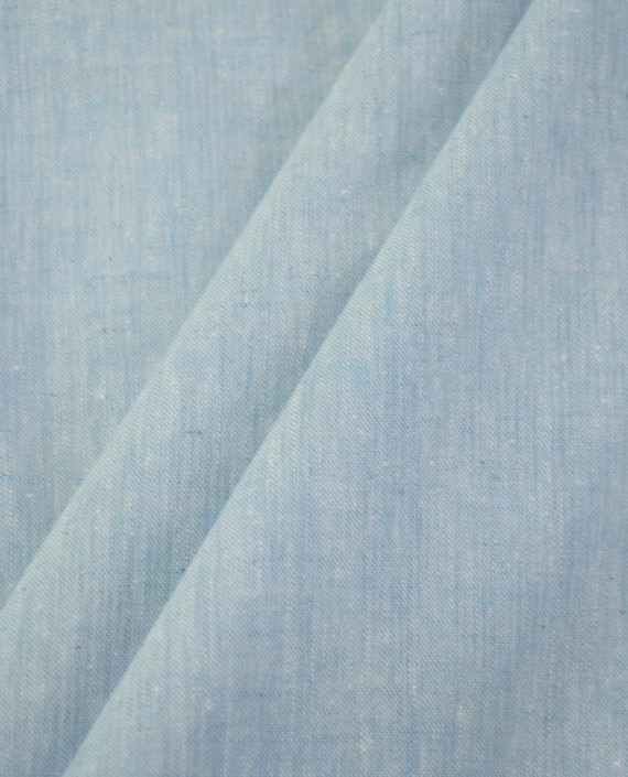 Ткань Лен Рубашечный 0738 цвет голубой картинка 2