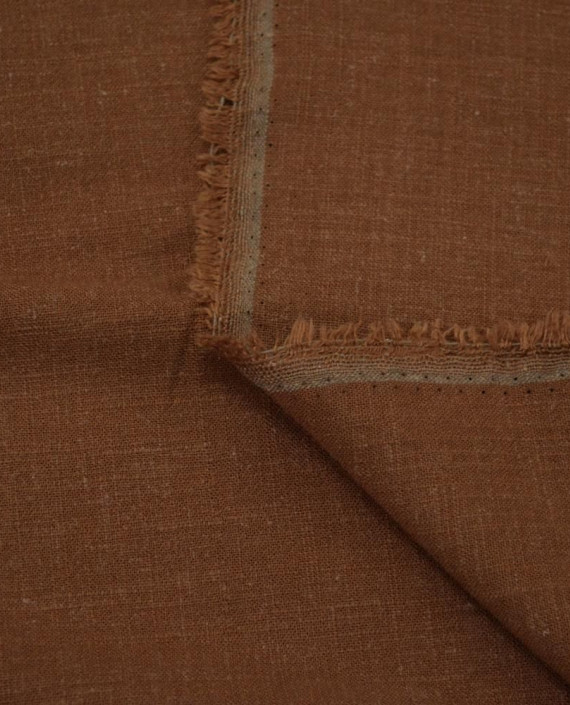 Ткань Лен Рубашечный (БРАК) 0751 цвет коричневый картинка 2