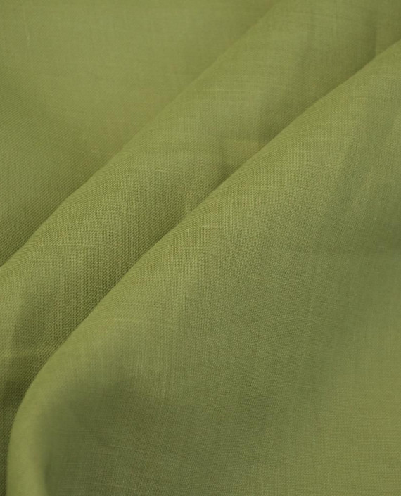 Ткань Лен Рубашечный 0753 цвет зеленый картинка 2
