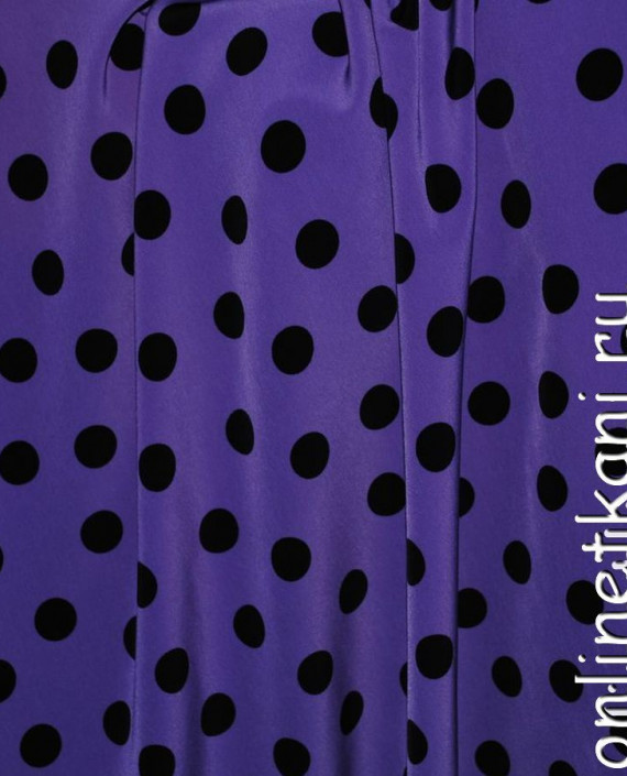 Ткань Лоренсо "Черные горохи на фиолетовом" 003 цвет фиолетовый в горошек картинка