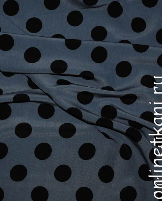 Ткань Лоренсо "Черные горохи на сером" 004 цвет серый в горошек картинка