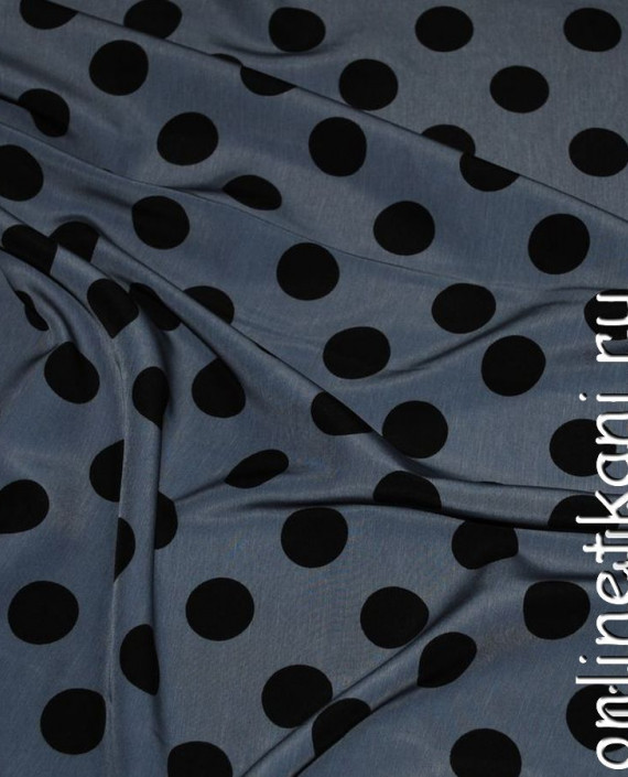 Ткань Лоренсо "Черные горохи на сером" 004 цвет серый в горошек картинка 1