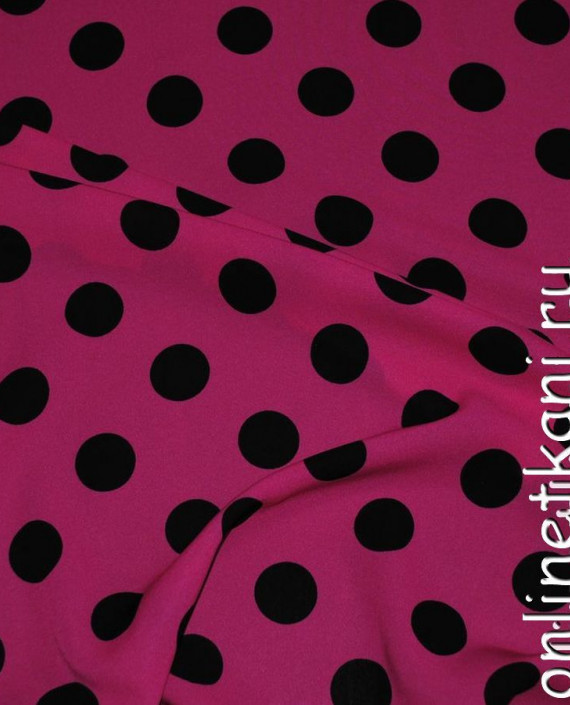 Ткань Лоренсо "Черные горохи на грязно-розовом" 007 цвет малиновый в горошек картинка
