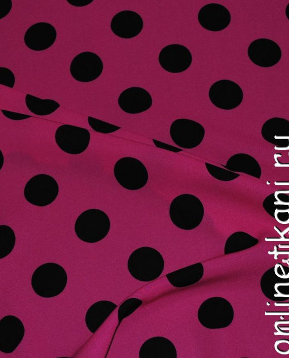 Ткань Лоренсо "Черные горохи на грязно-розовом" 007 цвет малиновый в горошек картинка 1