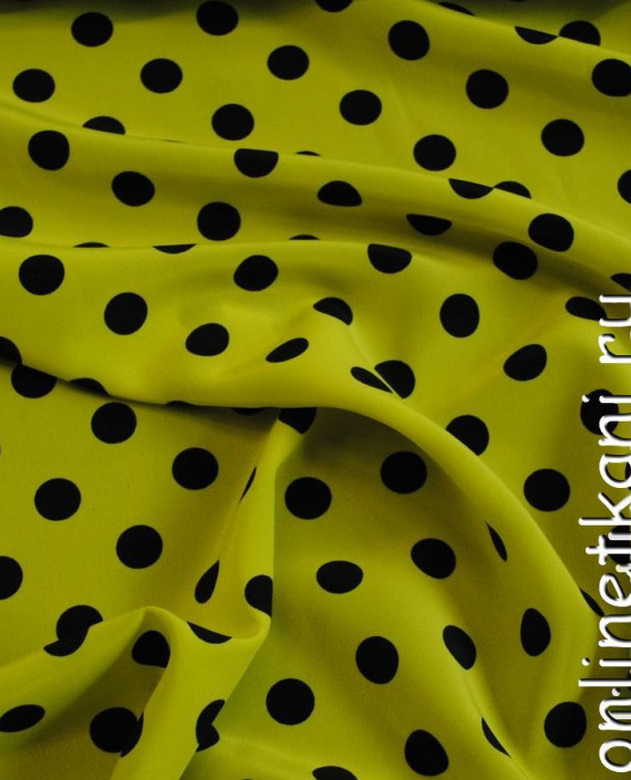 Ткань Лоренсо "Черные горохи на желтом" 009 цвет желтый в горошек картинка