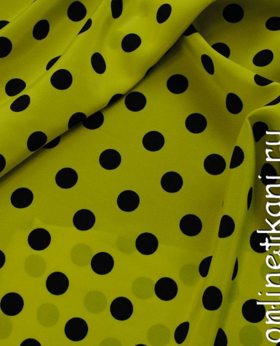 Ткань Лоренсо "Черные горохи на желтом" 009 цвет желтый в горошек картинка 1