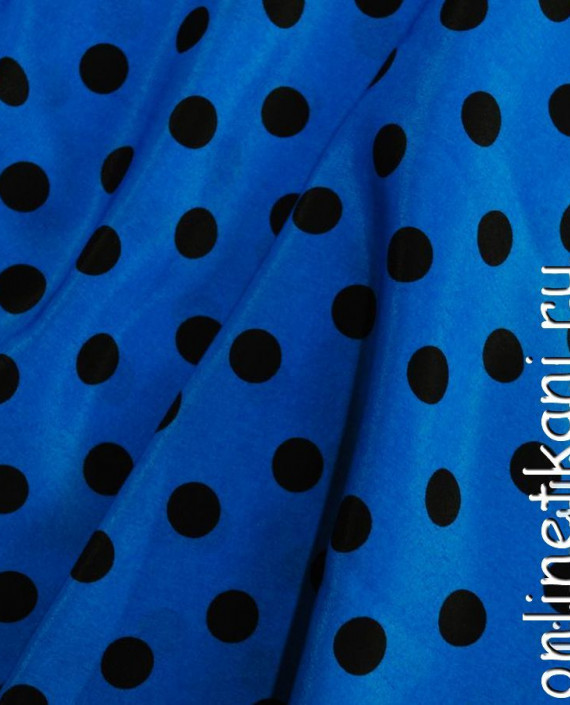 Ткань Лоренсо "Черные горохи на синем" 013 цвет синий в горошек картинка 1