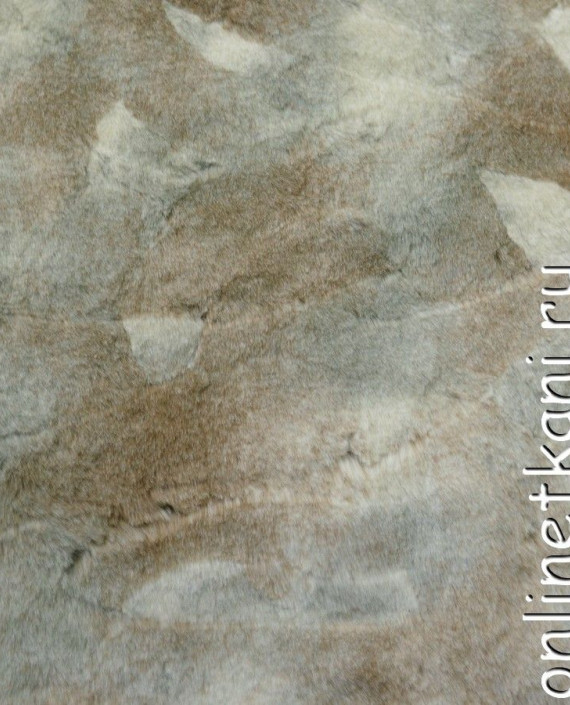 Ткань Искусственный мех "Маратея" 0208 цвет бежевый абстрактный картинка