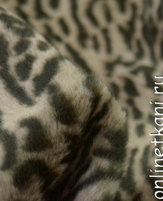 Ткань Искусственный мех 0231 цвет хаки леопардовый картинка 2