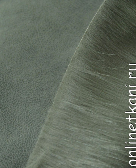 Ткань Искусственный мех дубленочный 0235 цвет зеленый картинка 1