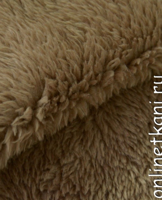 Ткань Искусственный мех дубленочный 0237 цвет коричневый картинка 2