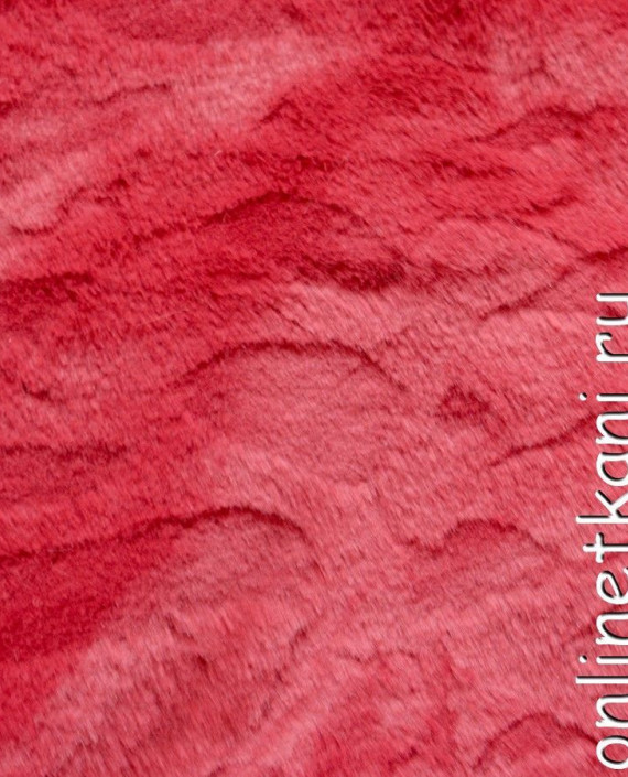 Ткань Искусственный мех 0249 цвет красный абстрактный картинка