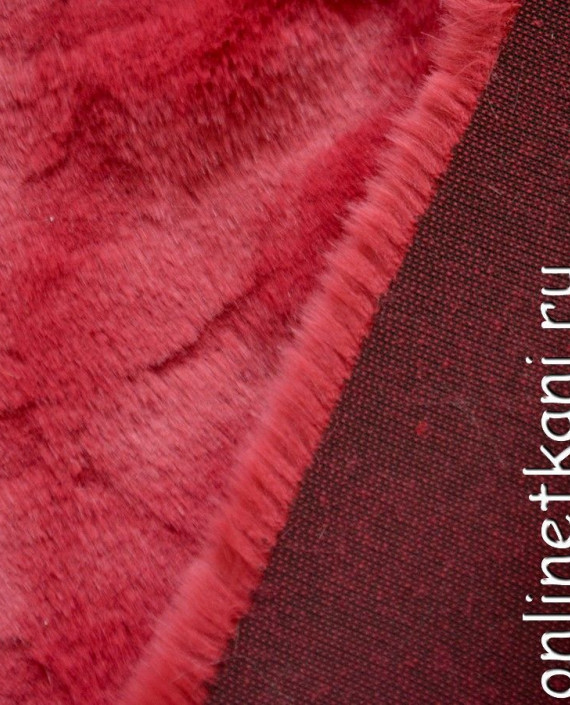 Ткань Искусственный мех 0249 цвет красный абстрактный картинка 1