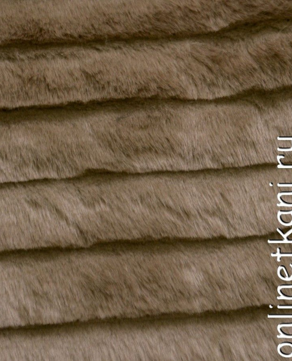 Ткань Искусственный мех "Финская норка" 0256 цвет коричневый в полоску картинка